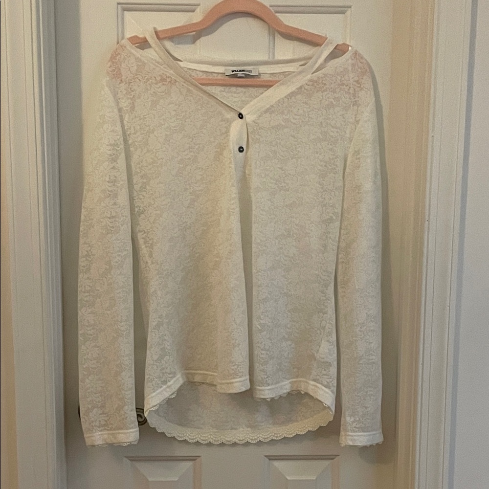 William Rast Cream Lace Blouse